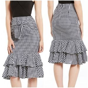 Gianni Bini Gingham Ruffle Skirt